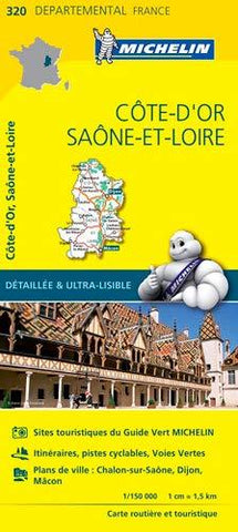 France Côte-d'Or / Saône-et-Loire Michelin Map 320