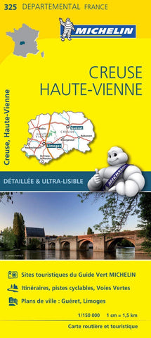 France Creuse / Haute-Vienne Michelin Map 325