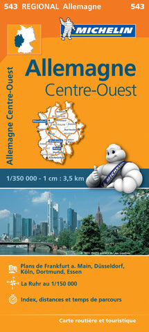 Germany Central West Michelin Map 543