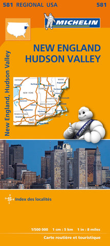 New England, Hudson Valley USA Michelin Map 581