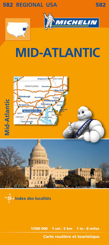 Mid Atlantic USA Michelin Map 582