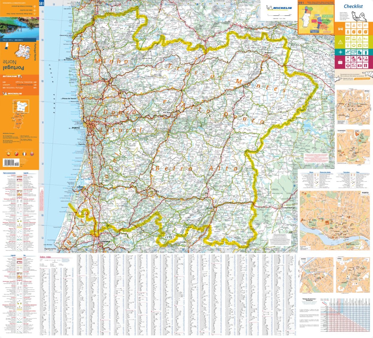 Portugal North Map 591 – Michelin | Mapworld