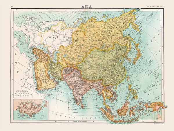 Historic Map of Asia (1898) by Collins