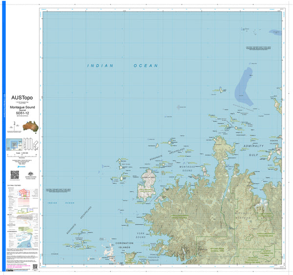 Montague Sound Special SD51-12 AUSTopo 1:250,000 Map