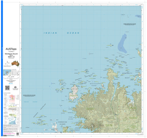 Montague Sound Special SD51-12 AUSTopo 1:250,000 Map