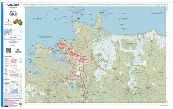 Darwin D5204 AUSTopo 1:250,000 Map — AUSTopo 1:250,000 topographic map