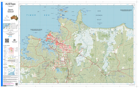 Darwin D5204 AUSTopo 1:250,000 Map — AUSTopo 1:250,000 topographic map