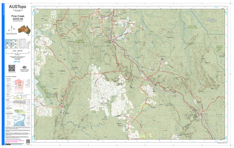 Pine Creek D5208 AUSTopo 1:250,000 Map