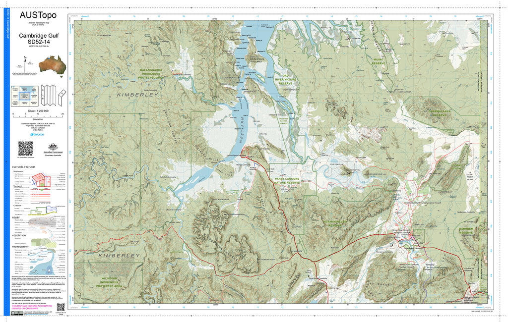 Cambridge Gulf D5214 AUSTopo 1:250,000 Map | Mapworld