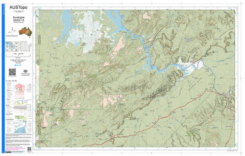 Auvergne D5215 AUSTopo 1:250,000 Map | Mapworld