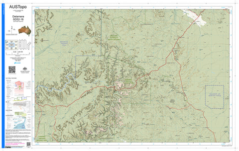 Delamere D5216 AUSTopo 1:250,000 Map — AUSTopo 1:250,000 topographic map