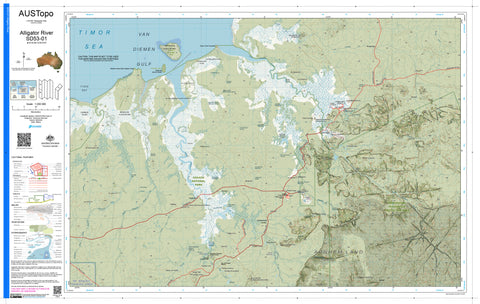 Alligator River D5301 AUSTopo 1:250,000 Map — AUSTopo 1:250,000 topographic map