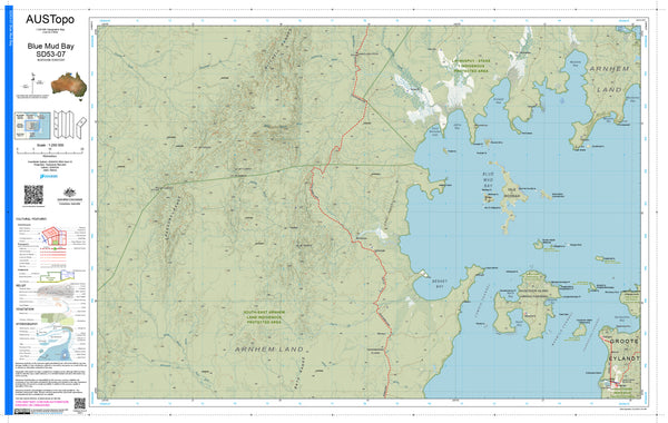 Blue Mud Bay D5307 AUSTopo 1:250,000 Map — AUSTopo 1:250,000 topographic map