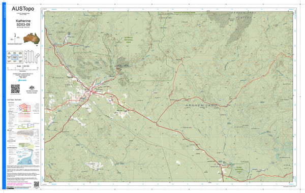 Katherine D5309 AUSTopo 1:250,000 Map — AUSTopo 1:250,000 topographic map