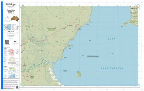 Roper River D5311 AUSTopo 1:250,000 Map — AUSTopo 1:250,000 topographic map