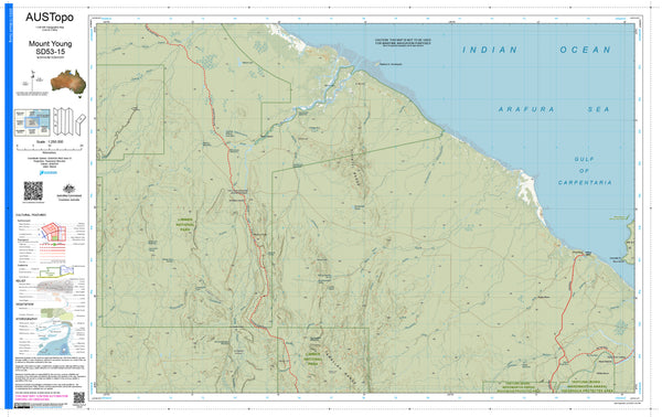 Mount Young SD53-15 AUSTopo 1:250,000 Map — AUSTopo 1:250,000 topographic map