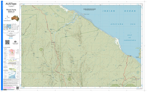Mount Young SD53-15 AUSTopo 1:250,000 Map — AUSTopo 1:250,000 topographic map