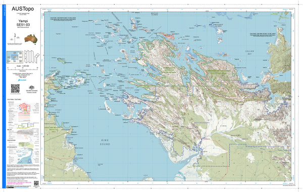 Yampi SE51-03 AUSTopo 1:250,000 Map
