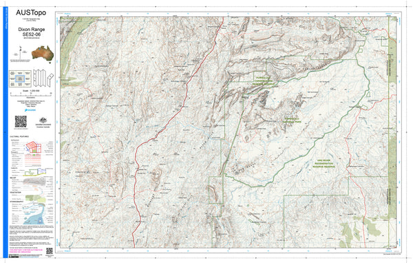 Dixon Range E5206 AUSTopo 1:250,000 Map — AUSTopo 1:250,000 topographic map