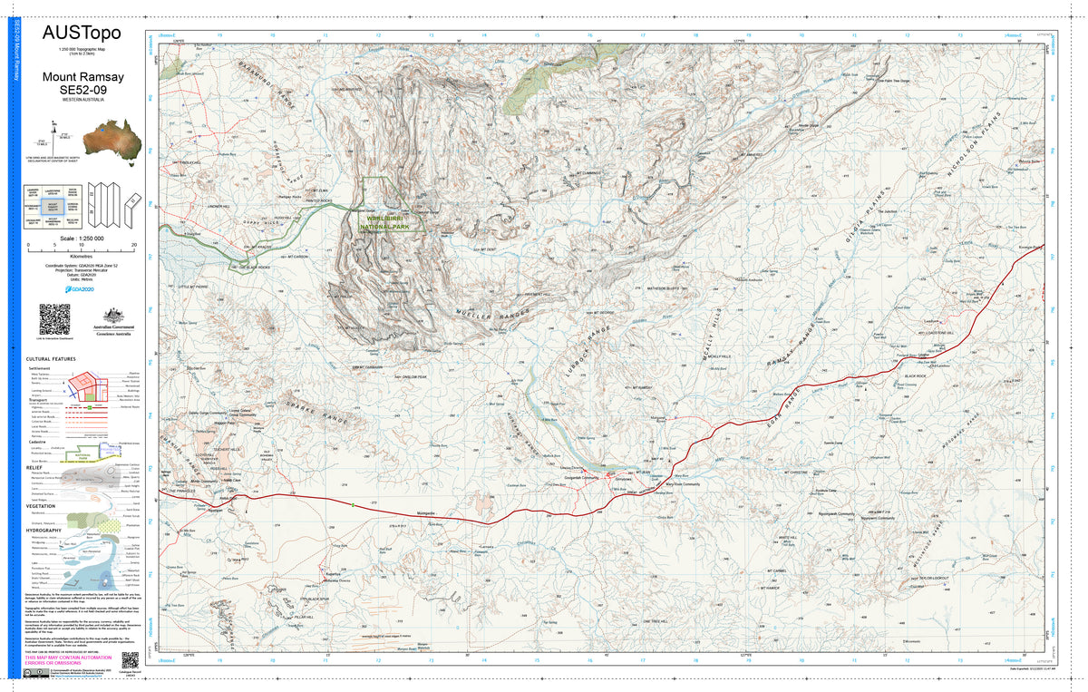 Mount Ramsay E5209 AUSTopo 1:250,000 Map | Mapworld