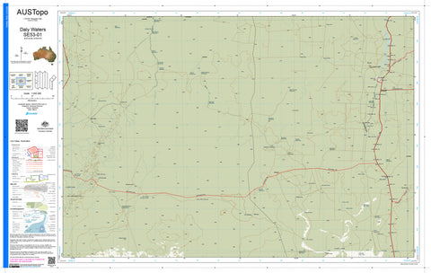 Daly Waters E5301 AUSTopo 1:250,000 Map — AUSTopo 1:250,000 topographic map