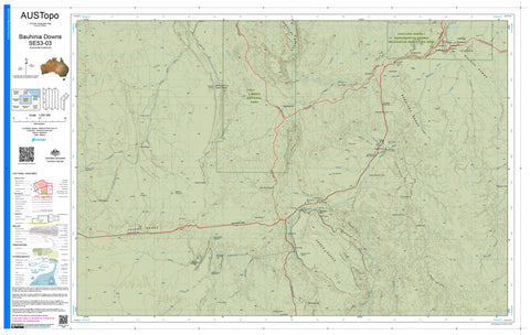 Bauhinia Downs SE53-03 AUSTopo 1:250,000 Map — AUSTopo 1:250,000 topographic map