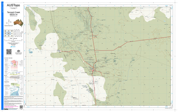 Tennant Creek E5314 AUSTopo 1:250,000 Map