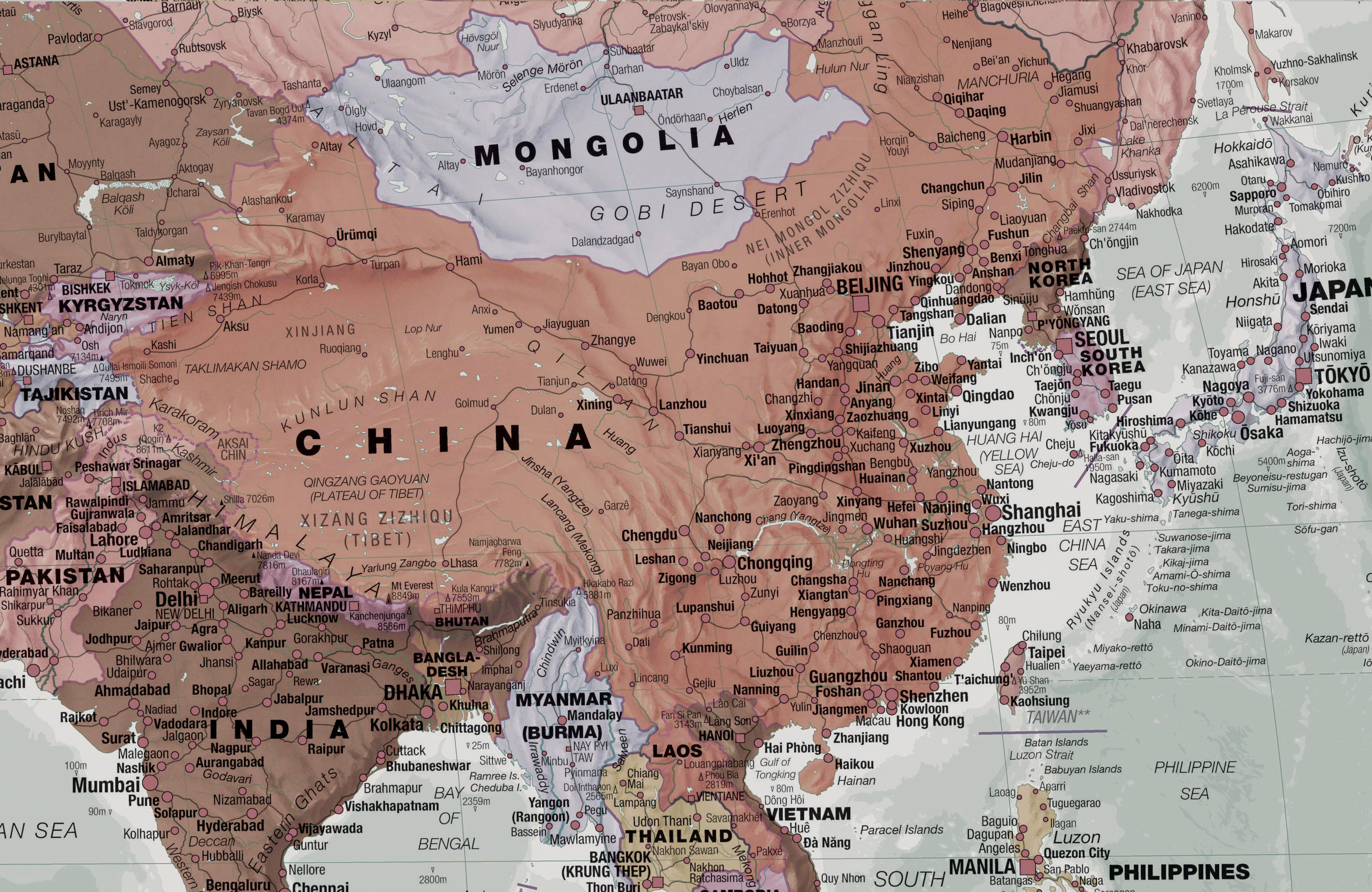 Internal World Map Executive World Wall Map (2000) – Maps International | Mapworld