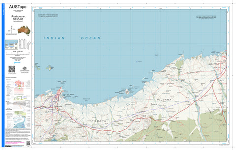Roebourne SF50-03 AUSTopo 1:250,000 Map
