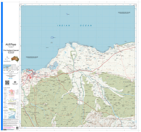 Port Hedland Special SF50-04 AUSTopo 1:250,000 Map