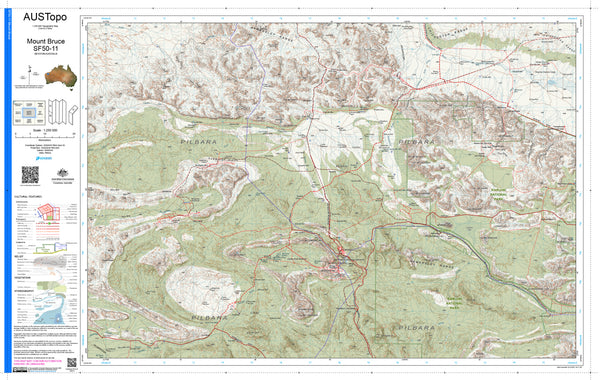 Mount Bruce SF50-11 AUSTopo 1:250,000 Map