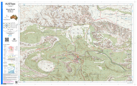 Mount Bruce SF50-11 AUSTopo 1:250,000 Map