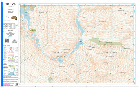 Tabletop SF51-11 AUSTopo 1:250,000 Map