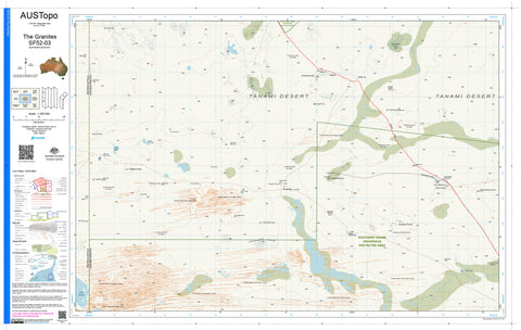 The Granites F5203 AUSTopo 1:250,000 Map
