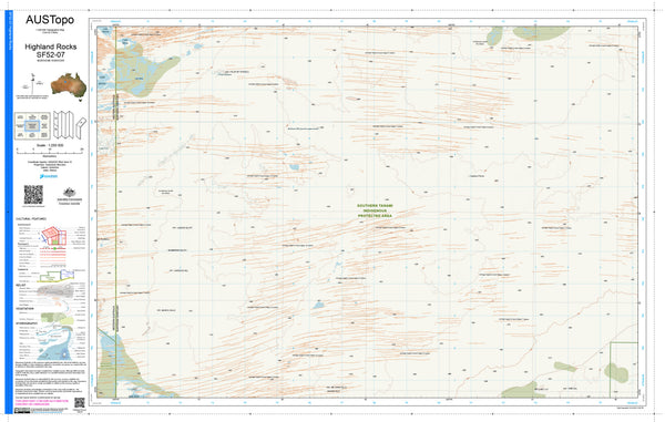 Highland Rocks F5207 AUSTopo 1:250,000 Map — AUSTopo 1:250,000 topographic map
