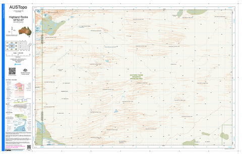 Highland Rocks F5207 AUSTopo 1:250,000 Map — AUSTopo 1:250,000 topographic map
