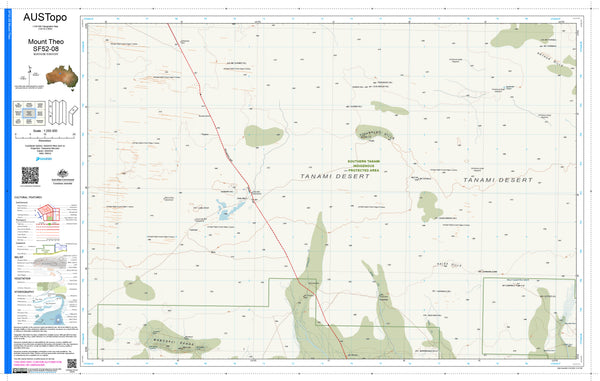 Mount Theo F5208 AUSTopo 1:250,000 Map — AUSTopo 1:250,000 topographic map
