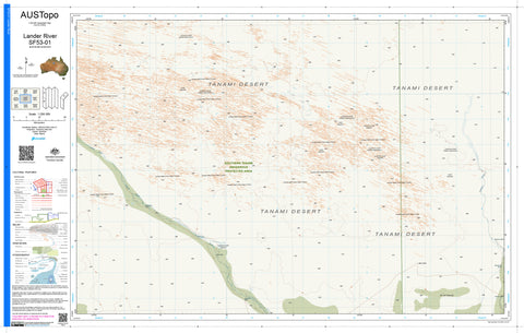 Lander River F5301 AUSTopo 1:250,000 Map — AUSTopo 1:250,000 topographic map