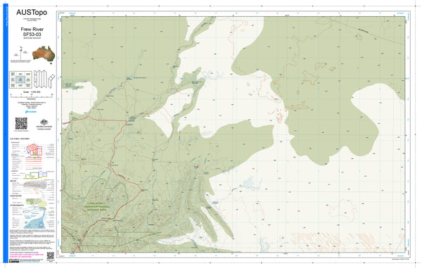 Frew River F5303 AUSTopo 1:250,000 Map