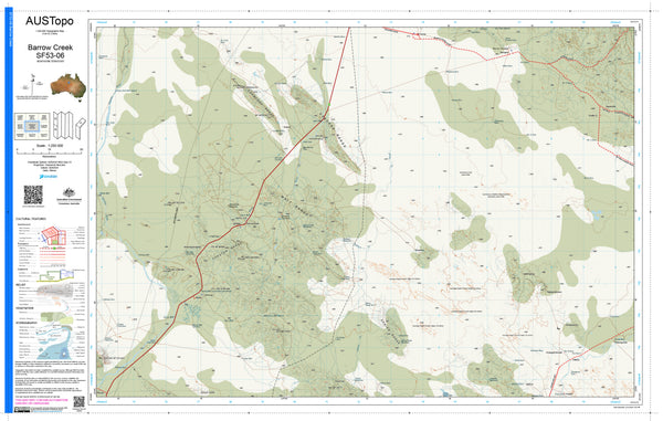 Barrow Creek F5306 AUSTopo 1:250,000 Map — AUSTopo 1:250,000 topographic map