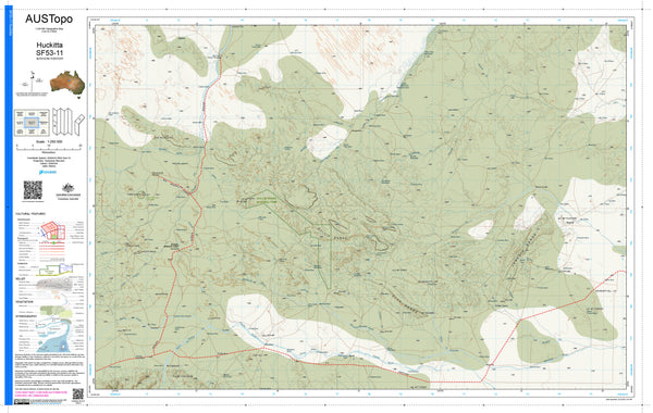 Huckitta F5311 AUSTopo 1:250,000 Map — AUSTopo 1:250,000 topographic map