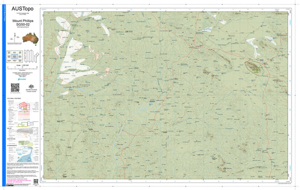 Mount Phillips SG50-02 AUSTopo 1:250,000 Map