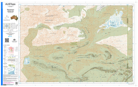 Rawlinson G5202 AUSTopo 1:250,000 Map — AUSTopo 1:250,000 topographic map