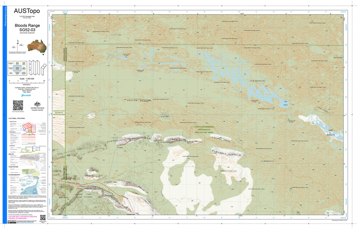 Bloods Range G5203 AUSTopo 1:250,000 Map | Mapworld