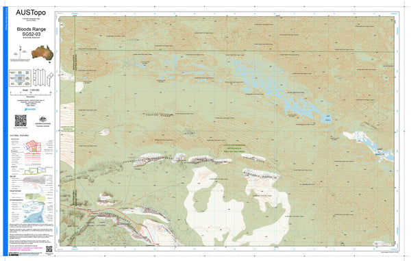 Bloods Range G5203 AUSTopo 1:250,000 Map — AUSTopo 1:250,000 topographic map