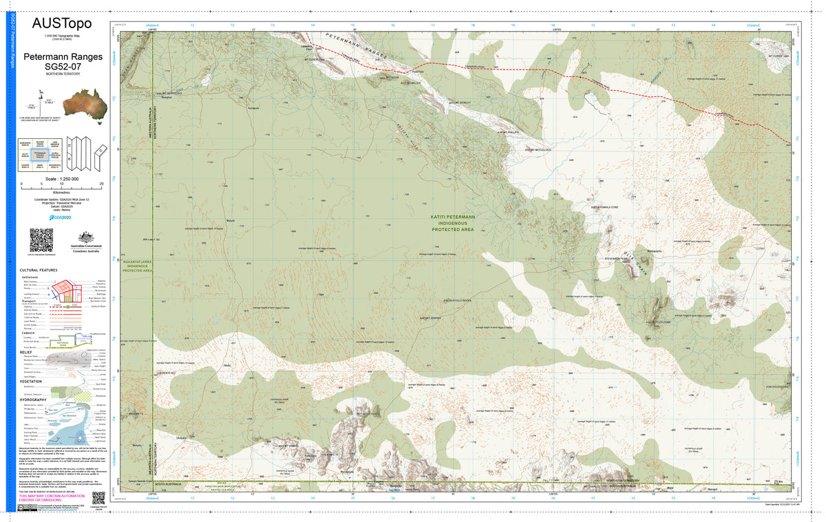 Petermann Ranges G5207 AUSTopo 1:250,000 Map | Mapworld