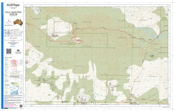 Uluru / Ayers Rock G5208 AUSTopo 1:250,000 Map