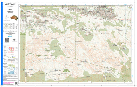 Mann G5211 AUSTopo 1:250,000 Map — AUSTopo 1:250,000 topographic map