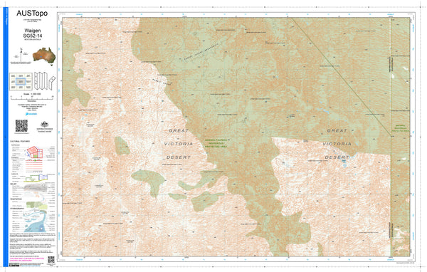 Waigen G5214 AUSTopo 1:250,000 Map — AUSTopo 1:250,000 topographic map