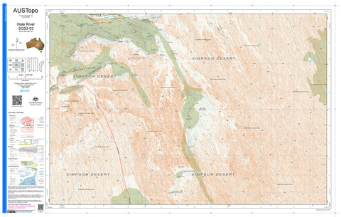 Hale River G5303 AUSTopo 1:250,000 Map — AUSTopo 1:250,000 topographic map